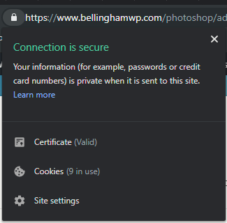 Google Chrome Connection is Secure